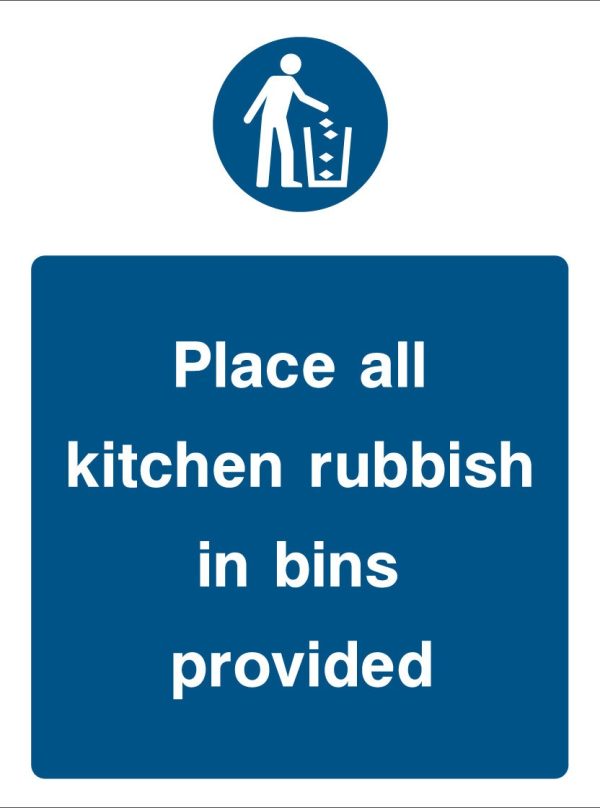 Use Rubbish Bins Provided Sign