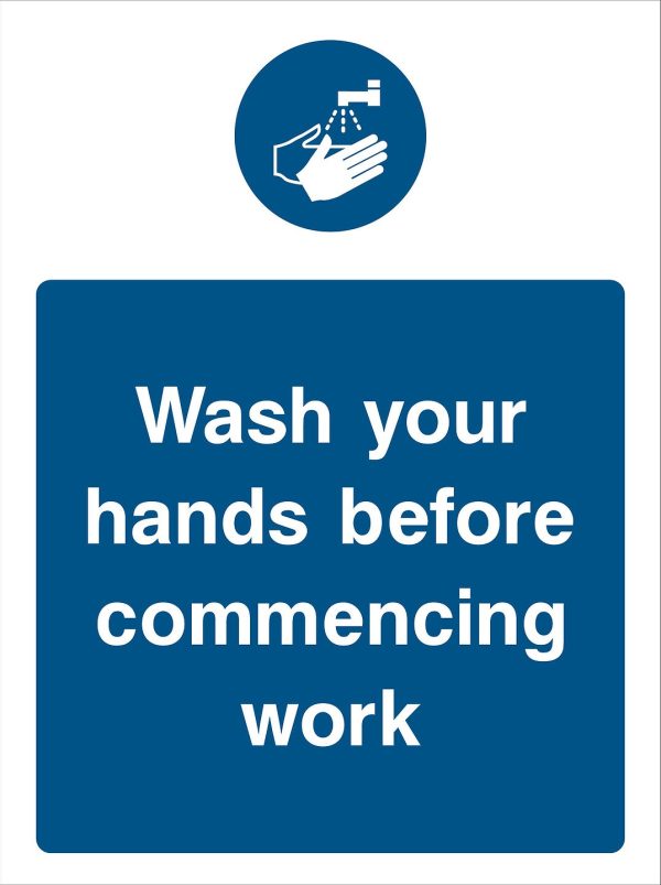 Wash Hands Before Work Sign